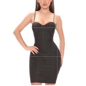Haute Monde Bandage Bustier Little Black Dress Size Large Bodycon Cocktail